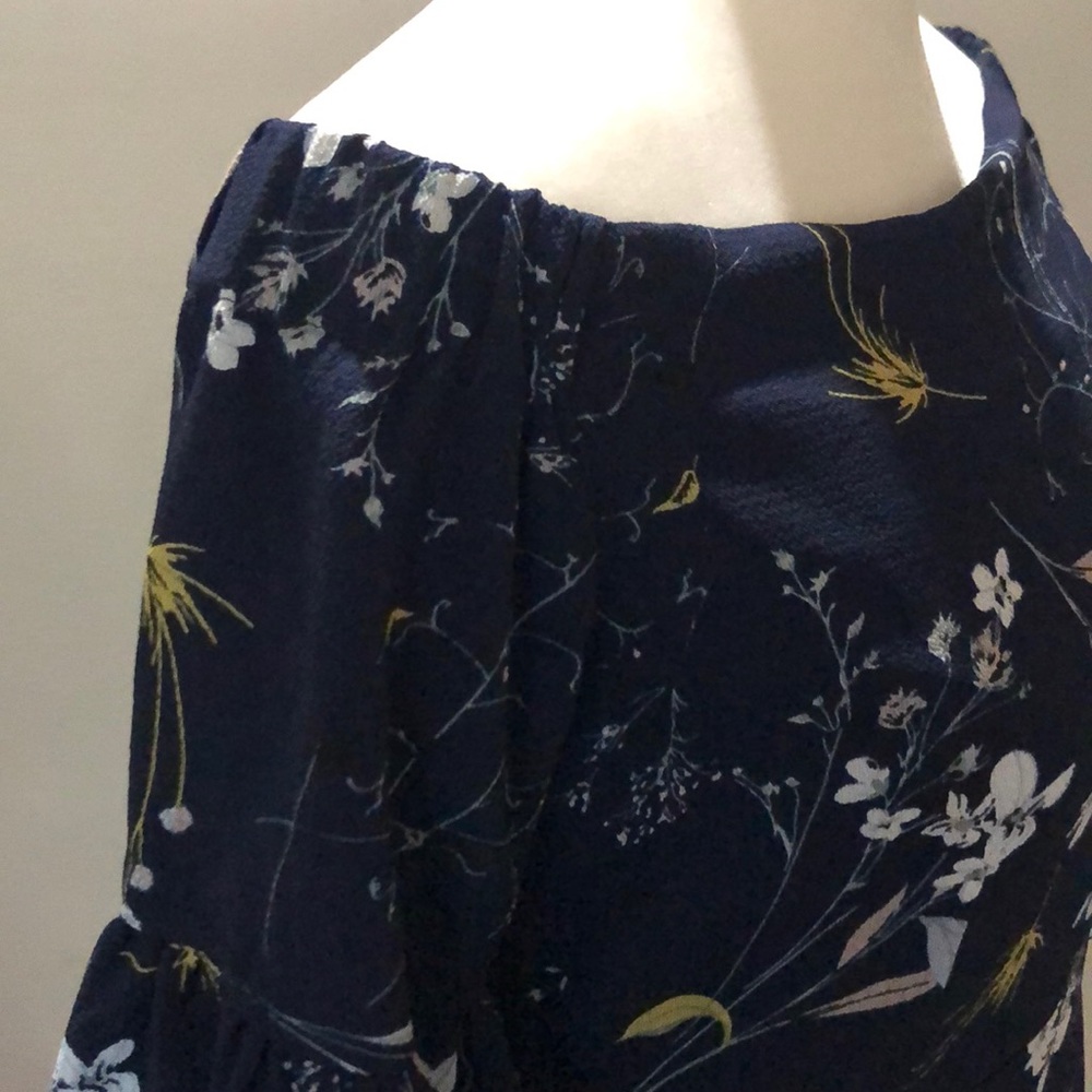 Navy Flower + Ruffle Dress - Picture 6 of 10